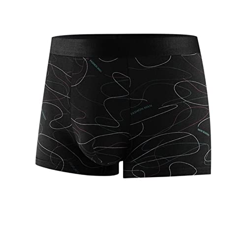 OVLAJ Männerunterwäsche Boxer Man Line Print Underpants Baumwollmänner Unterwäsche 4 Packs-Black 2,4XL 87-100Kg OVLAJ Männerunterwäsche Boxer Man Line Print Underpants Baumwollmänner Unterwäsche 4 Packs-Black 2,4XL 87-100Kg von OVLAJ