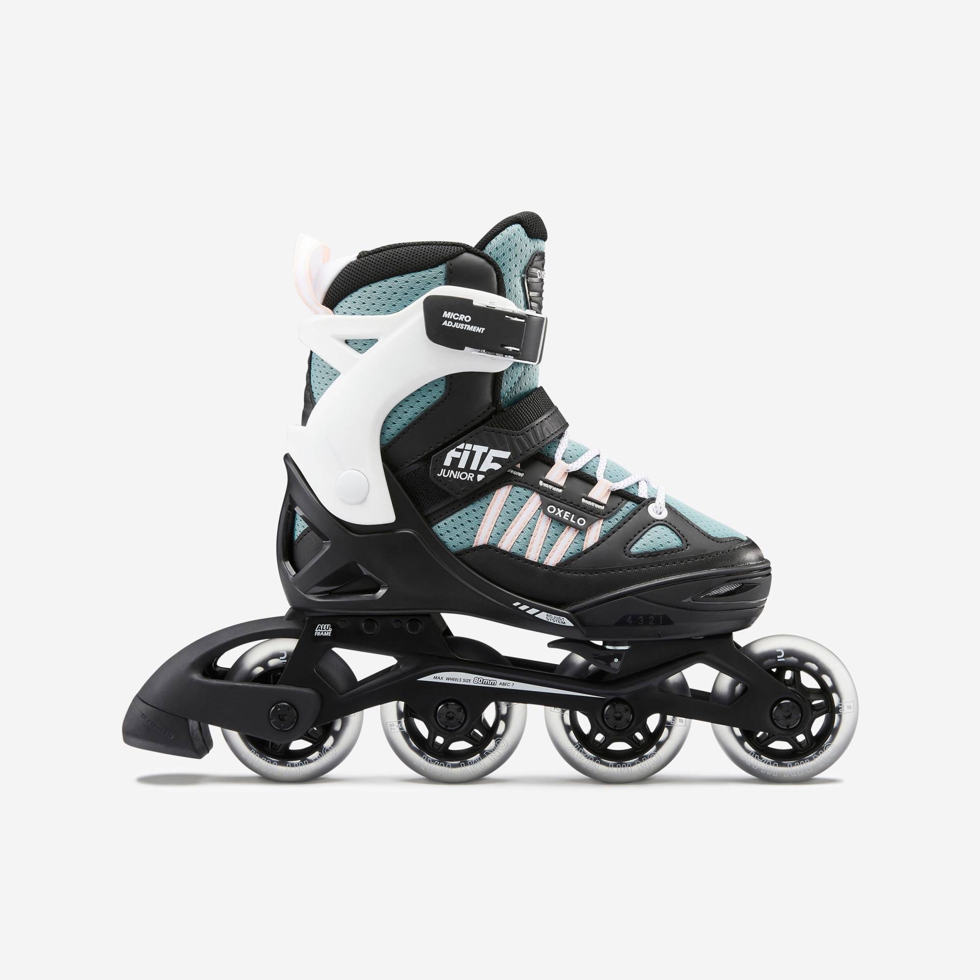 Inline Skates Inliner Fitness FIT 5 Kinder rosa/khaki von OXELO