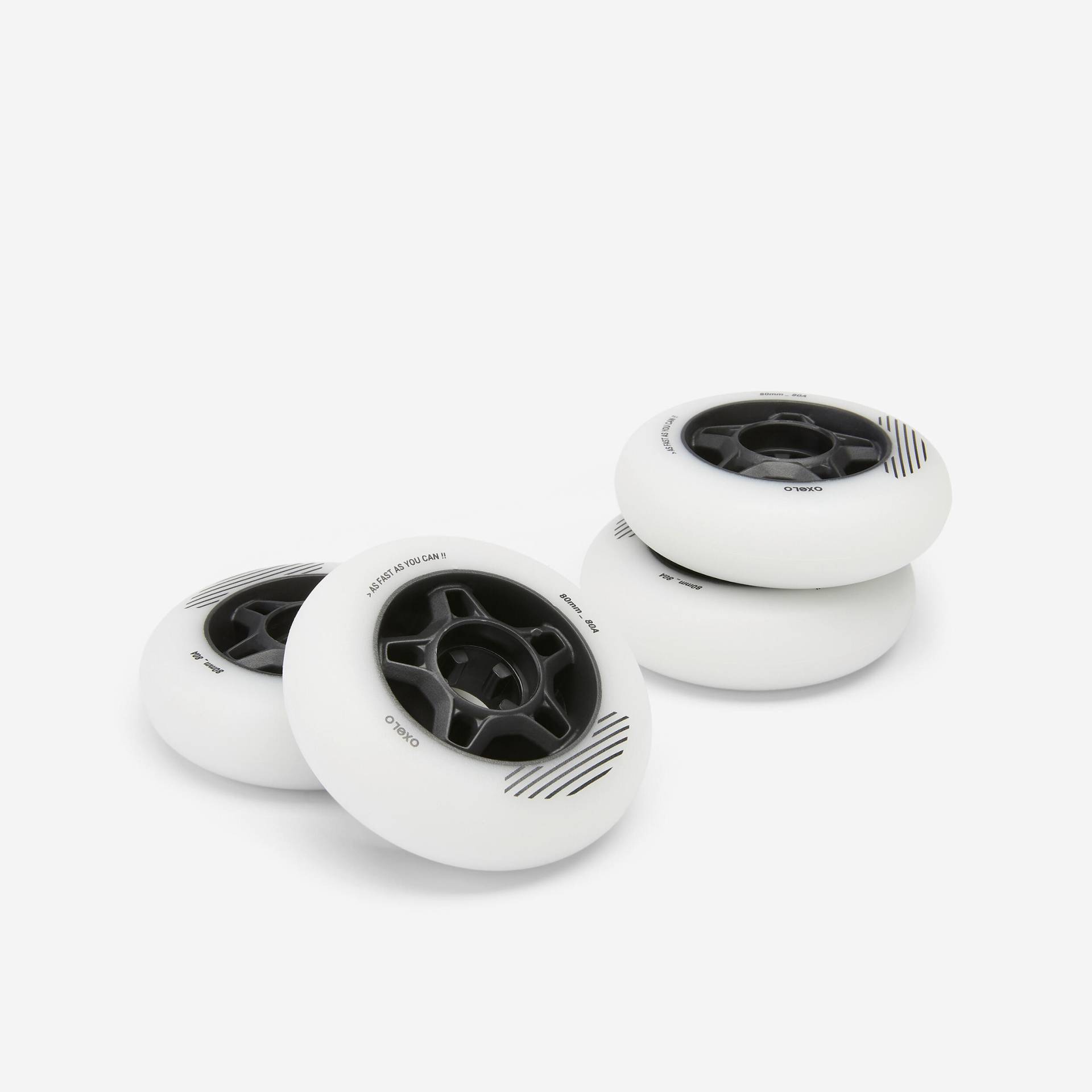 Inliner Rollen FIT 80 mm 80A Erwachsene 4 Stück weiss Inliner Rollen FIT 80 mm 80A Erwachsene 4 Stück weiss von OXELO