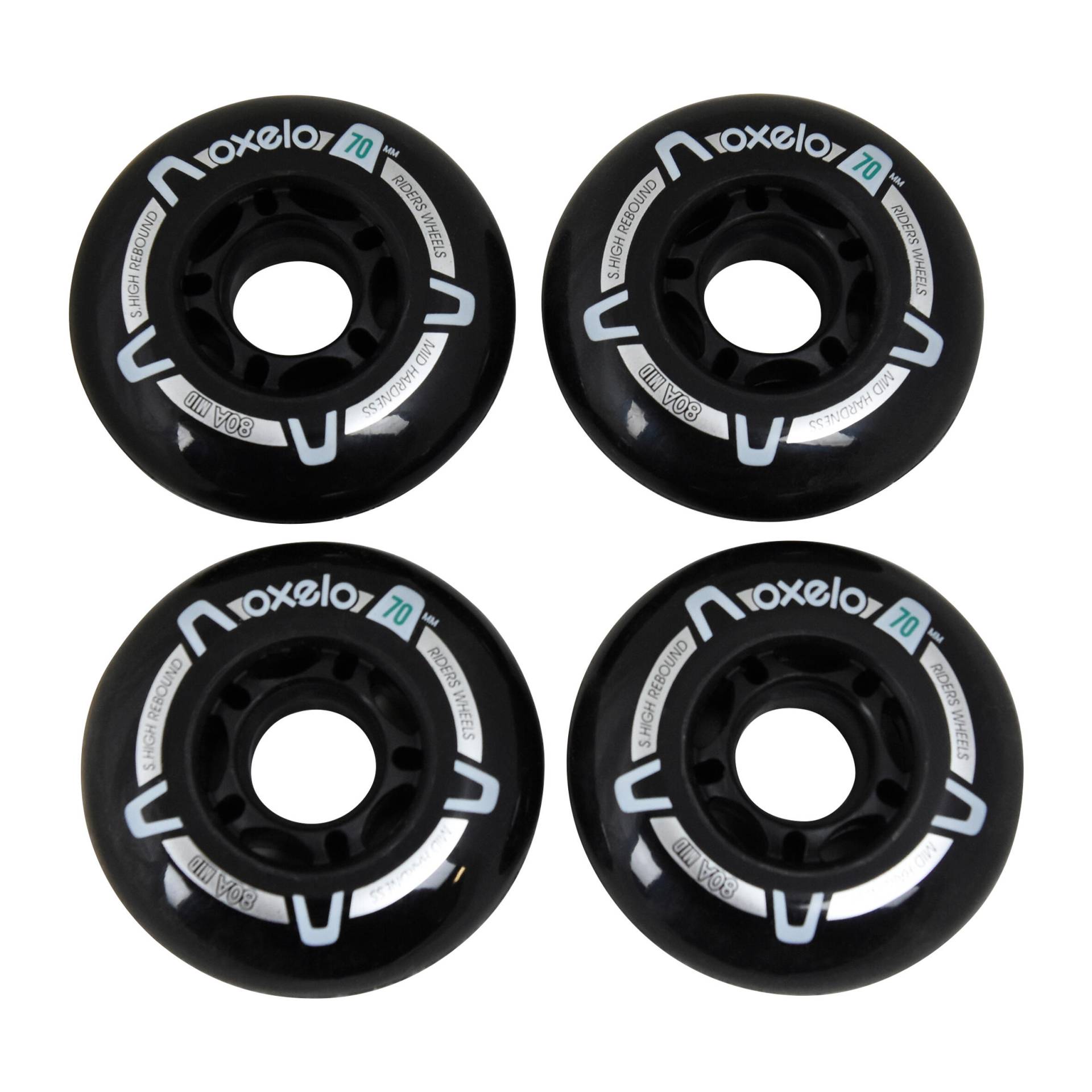 Inliner Rollen PLAY/FIT 70mm 80A 4 Stück schwarz Inliner Rollen PLAY/FIT 70mm 80A 4 Stück schwarz von OXELO