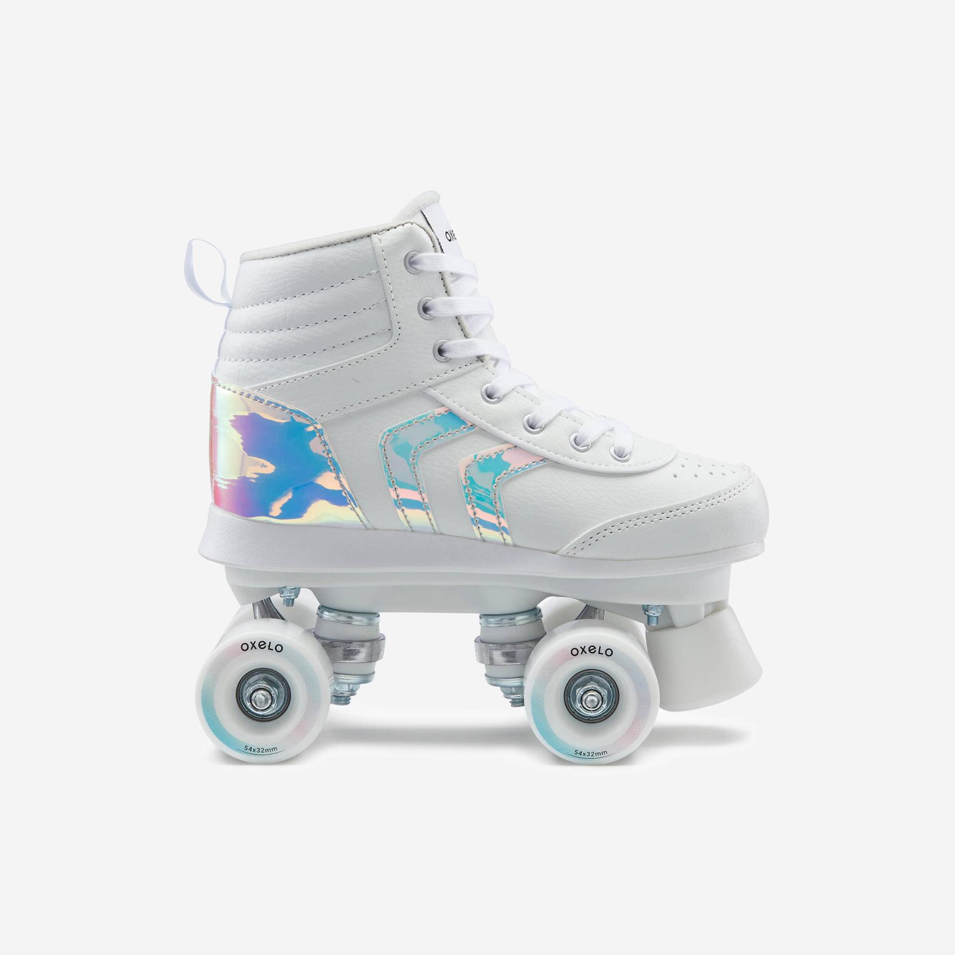 Rollschuhe Kinder - Quad 100 holographisch weiss von OXELO