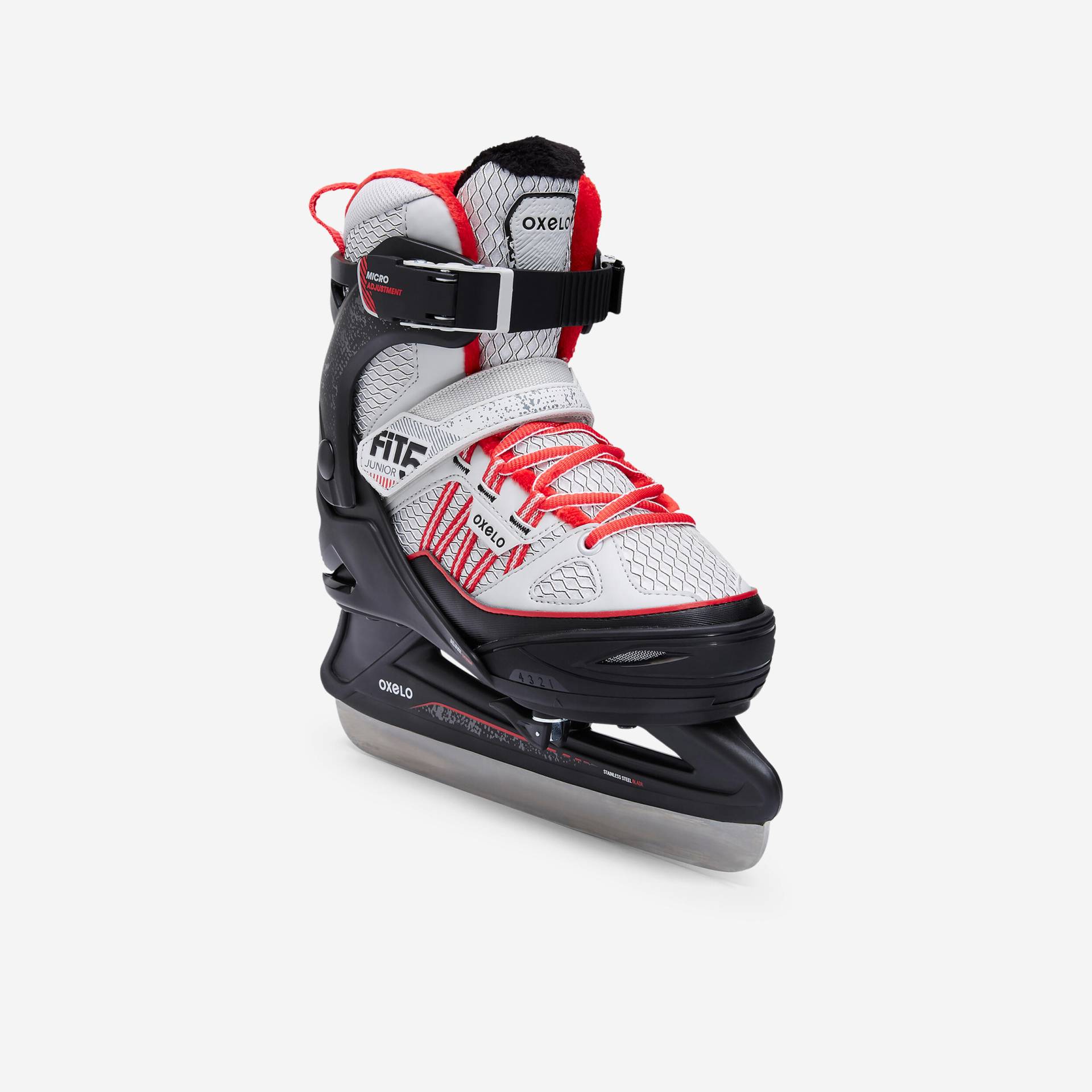 Schlittschuhe Fit 500 Kinder grau/rot Schlittschuhe Fit 500 Kinder grau/rot von OXELO
