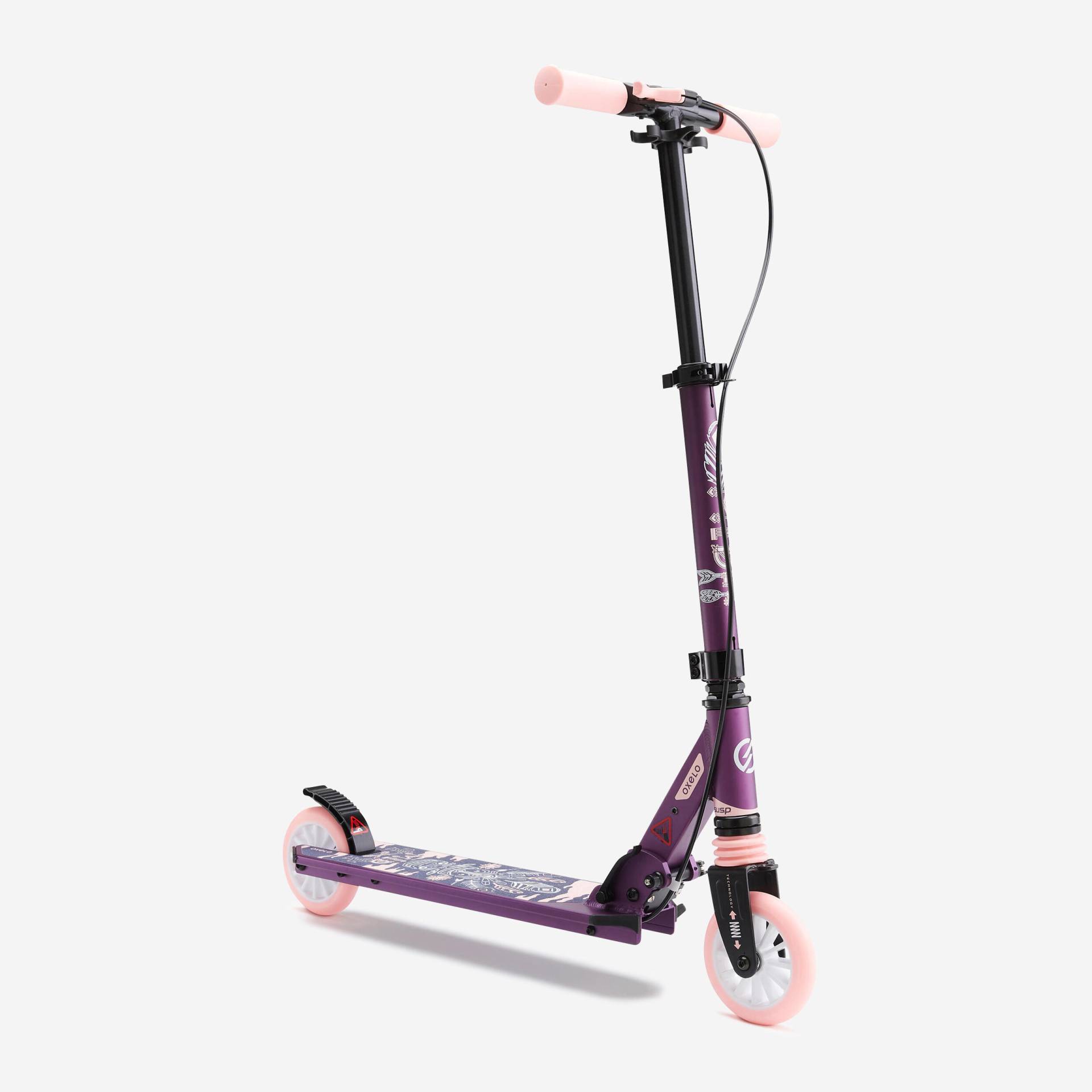 Scooter Tretroller Kinder mit Federung und Lenkerbremse - MID5 violett Scooter Tretroller Kinder mit Federung und Lenkerbremse - MID5 violett von OXELO