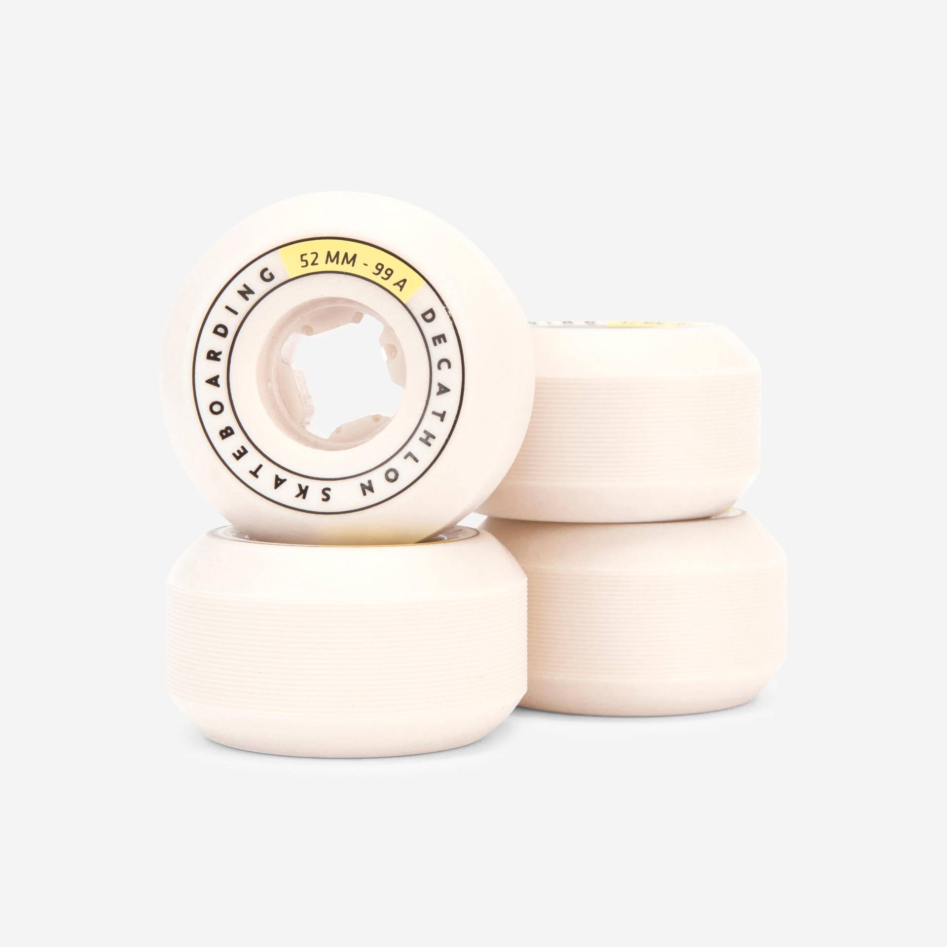 Skateboardrollen 52 mm 99A konisch 4er-Set elfenbein Skateboardrollen 52 mm 99A konisch 4er-Set elfenbein von Decathlon