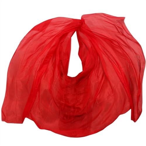 Seide Bauchtanz Handschal,Chiffon Tanzen Schleier, Bauchtanz Schleier Schal Damen Schal Kostüm Accessoire Handgefertigter gefärbter Schleier aus reiner natürlicher Seide(Color 6-ye,L- 270X114cm) von OXOLAMRIN