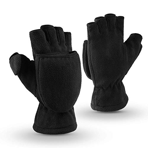 OZERO Damen Winterhandschuhe, Fingerlose Thermo Fahrradhandschuhe Reithandschuhe Motorradhandschuhe, Schwarz, XL OZERO Damen Winterhandschuhe, Fingerlose Thermo Fahrradhandschuhe Reithandschuhe Motorradhandschuhe, Schwarz, XL von OZERO