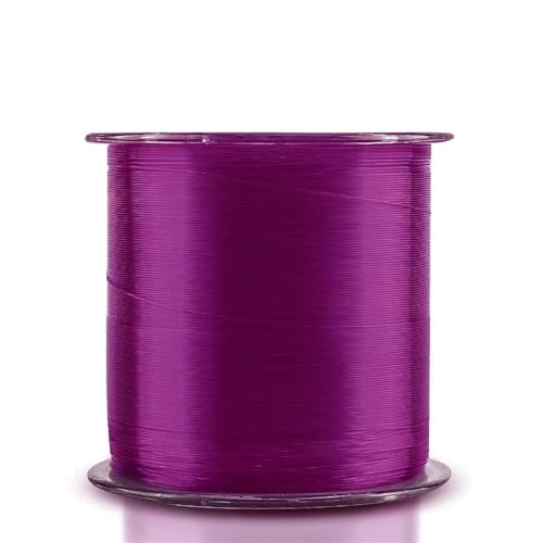 Angelschnur 500 m Nylon-Angelschnur, Durchmesser 0,10 mm bis 0,47 mm, langlebiges Monofilament-Felsen-/Süßwasser-Angelschnur-Gerät Fischdraht (Color : Purple 500M, Size : 3.0) von OZLCUA