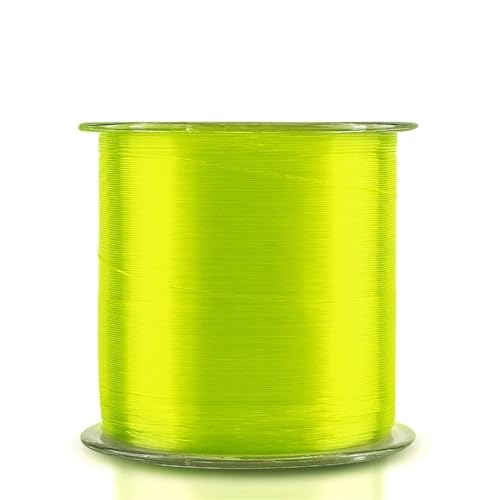 Angelschnur 500 m Nylon-Angelschnur, Durchmesser 0,10 mm bis 0,47 mm, langlebiges Monofilament-Felsen-/Süßwasser-Angelschnur-Gerät Fischdraht (Color : Yellow 500M, Size : 1.0) von OZLCUA