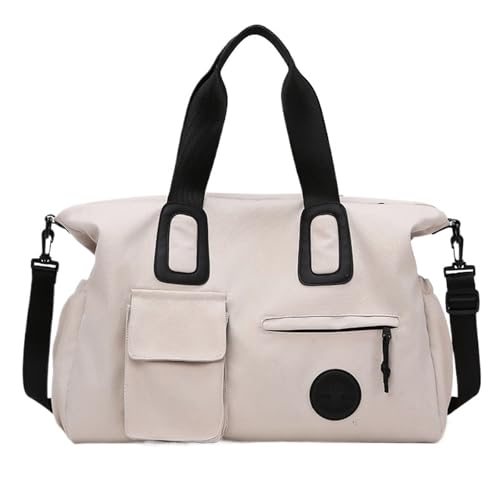 Seesack für Reisen Handgepäck Reisetasche Damen Große Fitnesstasche Fürs Fitnessstudio Freizeit Sport Training Yoga Schultertasche Geschäftsreise Rucksack Reise Tasche(Beige) von OZLCUA