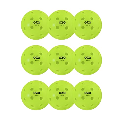 OZO Pickleball MP-40 - Set mit 9 Outdoor-Bällen, 40 Löcher, Rotationsform, neon Green OZO Pickleball MP-40 - Set mit 9 Outdoor-Bällen, 40 Löcher, Rotationsform, neon Green von OZO