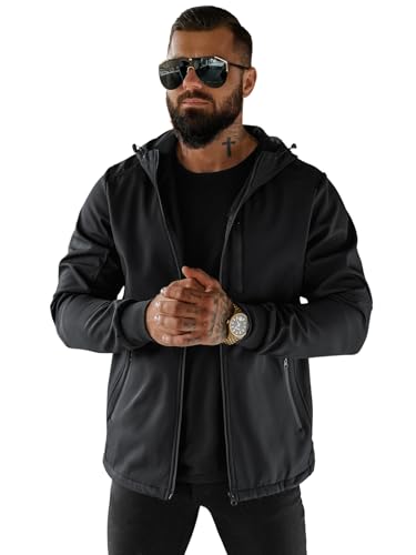 OZONEE Herren Softshell Jacke Regenjacke Wasserdicht Atmungsaktiv Softshelljacke Übergangsjacke Winterjacke Windbreaker Skijacke Winter Kapuze Herrenjacke Outdoor 777/1703K/3 SCHWARZ 2XL OZONEE Herren Softshell Jacke Regenjacke Wasserdicht Atmungsaktiv Softshelljacke Übergangsjacke Winterjacke Windbreaker Skijacke Winter Kapuze Herrenjacke Outdoor 777/1703K/3 SCHWARZ 2XL von OZONEE