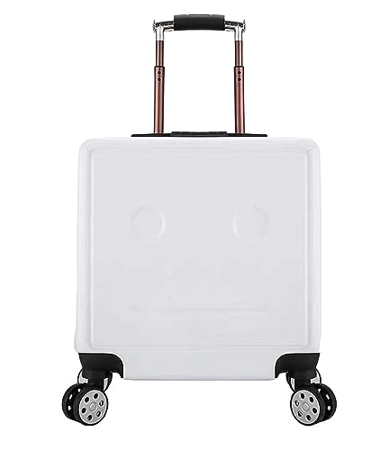 OZSSLJJ 18-Zoll-Gepäck Verstellbarer Trolley-Koffer for Reisen Geschäftsreisen Einsteigen Kombinationsschloss Gepäck Handgepäck(White) von OZSSLJJ