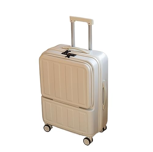 OZSSLJJ Gepäck mit und USB-Ladeanschluss, kann im Flugzeug mitgenommen werden Damenkoffer Gepäck Handgepäck(White) von OZSSLJJ