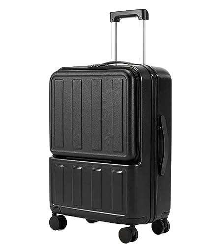 OZSSLJJ Koffer mit USB-Ladeanschluss Gepäck Erweiterbares Gepäck Handgepäck(Black,22inch) von OZSSLJJ