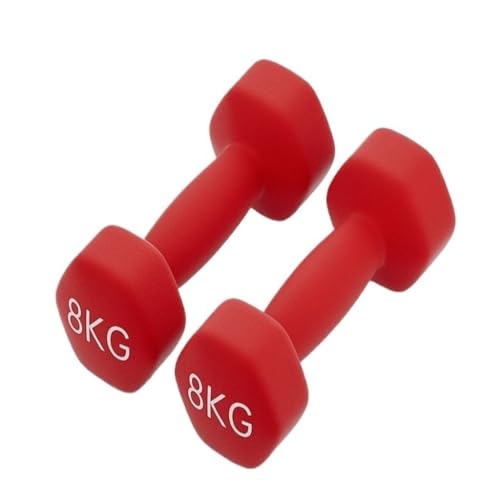 OZWYCY Dumbells Dip-Hanteln aus Kunststoff for Damen-Fitness-Heimgeräte, solide, kleine Hanteln aus reinem Eisen for Herren-Yoga-Arme Kurzhantel(Red,4kg) von OZWYCY