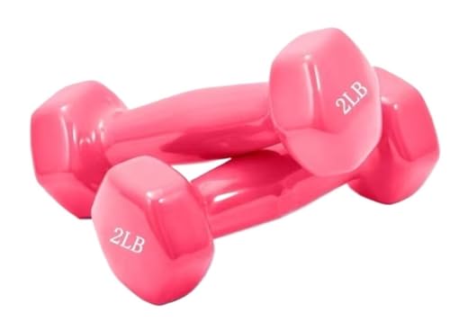 OZWYCY Dumbells Glänzende, In Kunststoff Getauchte Hanteln for Männer Und Frauen, Fitness-Trainingsgeräte, Heim-Arm-Hebe-Arm-Kraft-Hanteln Kurzhantel(Pink,4kg) von OZWYCY