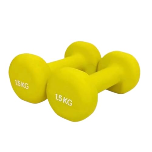 OZWYCY Dumbells Hantel Aus Kunststoff, Getaucht, Aus Massivem Gusseisen, Einzelhantel, rutschfest, Mattiert, for Damen, Heimfitness, Gewichtheber Aus Eisen Kurzhantel(Yellow,5kg) von OZWYCY