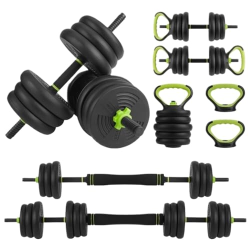 OZWYCY Dumbells Hantel-Fitness-Heim, Abnehmbare Langhantel, Gummiert, Verstellbares Gewicht, Anfänger-Set for Männer Und Frauen Kurzhantel(A,40KG) von OZWYCY