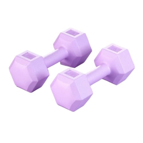 OZWYCY Dumbells Hanteln for Frauen Und Männer Fitness-Heimgeräte for Anfänger Sechseckige Gummihantel Kettlebell Hantel Kurzhantel(Purple,2kg) von OZWYCY