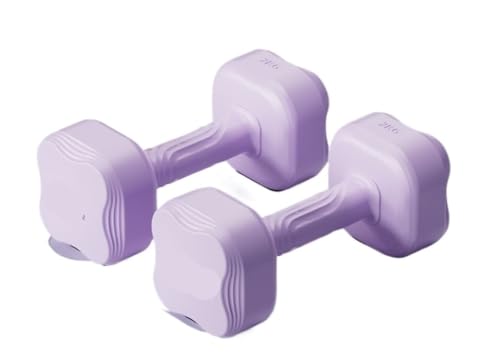 OZWYCY Dumbells Vierblättriges Kleeblatt-Hantel-Fitness-Damenheim-Paar Professioneller Hanteln, Getaucht In Plastikhanteln Kurzhantel(Purple,6kg) von OZWYCY