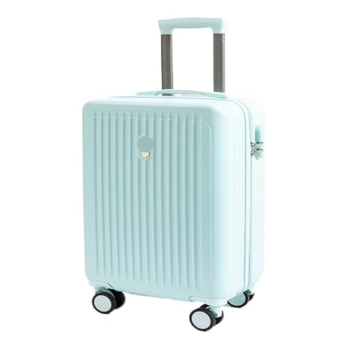 OZWYCY Rollkoffer 20-Zoll-Trolley-Koffer, Kratzfest, Verschleißfest, Robust Und Langlebig, Verdickter Lederkoffer Reisekoffer(Blue,20IN) von OZWYCY