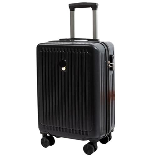 OZWYCY Rollkoffer 20-Zoll-Trolley-Koffer, Kratzfest, Verschleißfest, Robust Und Langlebig, Verdickter Lederkoffer Reisekoffer(Noir,20IN) von OZWYCY