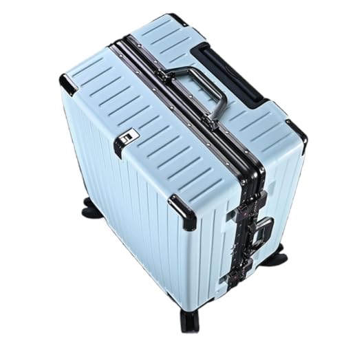 OZWYCY Rollkoffer Aluminiumrahmen-Koffer for Männer Und Frauen, Leiser Universal-Rollen-Trolley, Studenten-Reisecode-Box Reisekoffer(Blue) von OZWYCY