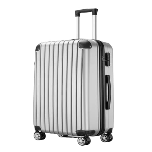 OZWYCY Rollkoffer Außenhandel ABS-Koffer Dreiteiliges Set Mit Eckecken Und Anti-Fall-Universalrollen-Trolley Reisekoffer(Silver,28in) von OZWYCY