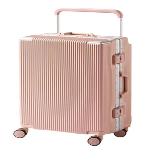 OZWYCY Rollkoffer Breiter Trolley, Herren- und Damen-Koffer mit Aluminiumrahmen, Universalrad, Passwortbox, langlebiger Reisekoffer Reisekoffer(Pink) von OZWYCY