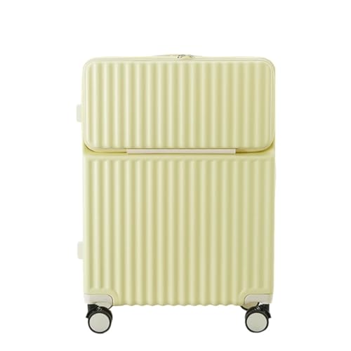 OZWYCY Rollkoffer Breiter Trolley-Koffer, Damen-Universalrad, Kleiner, Leichter Boarding-Koffer, 24-Zoll-Passwort-Koffer Reisekoffer(Yellow,24IN) von OZWYCY