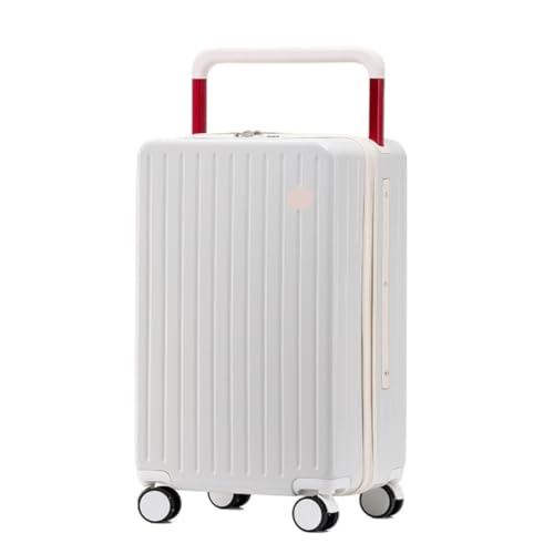 OZWYCY Rollkoffer Breiter Trolley-Koffer, Passwort-Koffer for Damen, 20-Zoll-Herrenkoffer mit Universalrad, Trolley-Koffer Reisekoffer(White,20in) von OZWYCY