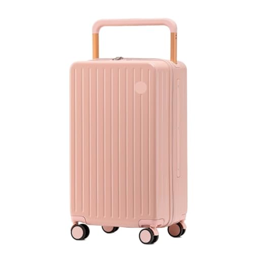 OZWYCY Rollkoffer Breiter Trolley-Koffer, Universal-Rollenkoffer, Flacher Boden, Trolley-Koffer for Männer Und Frauen, Code-Koffer Reisekoffer(Pink,26in) von OZWYCY