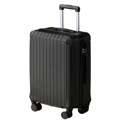 OZWYCY Rollkoffer Damen-Koffer-Trolley, robust und langlebig, verdickte Gepäckcode-Ledertasche, Lenkrollen Reisekoffer(Black,26in) von OZWYCY