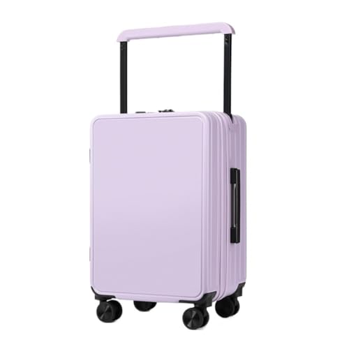 OZWYCY Rollkoffer Doppelt vorne in der Mitte breiter Trolley-Koffer for Damen und Herren, Passwort-Koffer, Business-Boarding-Koffer Reisekoffer(Purple,26in) von OZWYCY