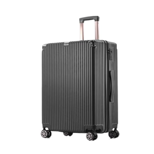 OZWYCY Rollkoffer Explosionsgeschützter Reißverschlusskoffer, Robuster Und Verdickter Business-Trolley-Koffer, Leiser Universal-Rollenkoffer Reisekoffer(Black,22in) von OZWYCY