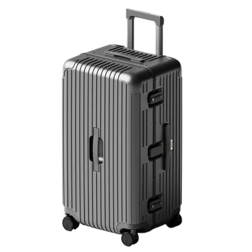 OZWYCY Rollkoffer Gepäck, verdickter und Stabiler Aluminiumrahmen-Koffer, Herren- und Damen-Trolley, codierter Lederkoffer Reisekoffer(Gray,30in) von OZWYCY