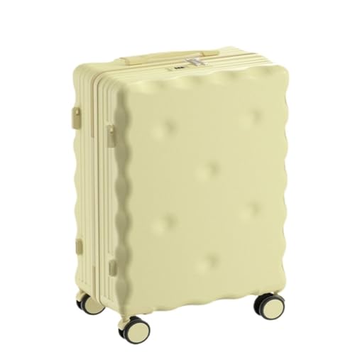 OZWYCY Rollkoffer Gepäck 20-Zoll-Boarding-Koffer for Männer und Frauen Kleiner Leichter Koffer Leiser Koffer Koffer Reisekoffer(Yellow,22in) von OZWYCY