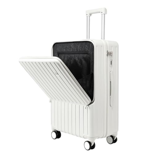 OZWYCY Rollkoffer Gepäck 28-Zoll-Universalrad-Trolley-Koffer, Herren- Und Damenkoffer, Passwort-Schnallenschloss-Koffer Reisekoffer(White,20in) von OZWYCY