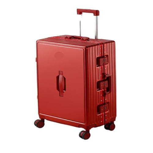 OZWYCY Rollkoffer Gepäck-Aluminiumrahmen-Trolley-Koffer, Leichter Universal-Rad-Passwort-Koffer for Männer Und Frauen Reisekoffer(Rouge,20in) von OZWYCY