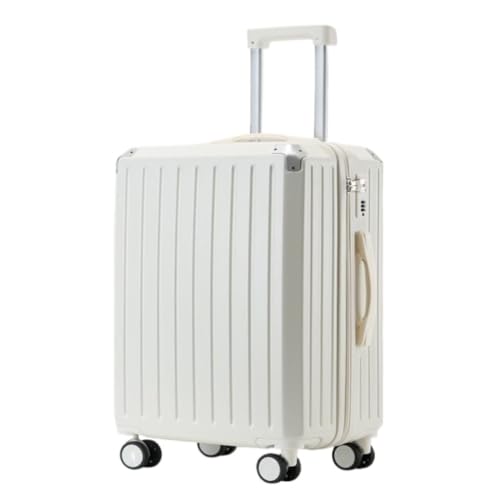 OZWYCY Rollkoffer Gepäck Neue Herren- Und Damenkoffer, Wiederaufladbare Boarding-Trolley-Koffer, Ultraleichte Passwort-Koffer Reisekoffer(White,28in) von OZWYCY