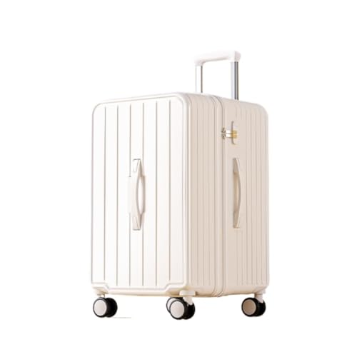 OZWYCY Rollkoffer Gepäckkoffer for Männer Und Frauen, Robuster Und Langlebiger Trolley-Koffer, Verdickte Passwort-Koffertasche for Herren Reisekoffer(White,20in) von OZWYCY