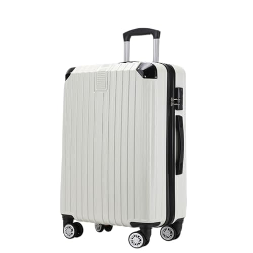 OZWYCY Rollkoffer Gepäckkoffer for Männer und Frauen, 20 Zoll, Neuer Reißverschluss, geräuschlos, Universal-Rollenwagen, Gepäckcode-Box Reisekoffer(White,26in) von OZWYCY