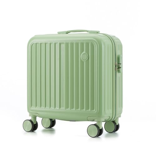 OZWYCY Rollkoffer Geschäftsreise Kleiner 18-Zoll-Koffer Modischer Boarding-Koffer for Damen mit Reißverschluss Reise-Trolley Reisekoffer(Green) von OZWYCY