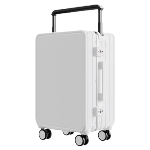 OZWYCY Rollkoffer Herren- Und Damenkoffer, Breiter Trolley, Aluminiumrahmen, Kofferpasswort, Leise Lenkrollen Reisekoffer(Bianca,20in) von OZWYCY