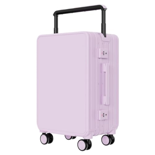 OZWYCY Rollkoffer Herren- Und Damenkoffer, Breiter Trolley, Aluminiumrahmen, Kofferpasswort, Leise Lenkrollen Reisekoffer(Purple,26in) von OZWYCY