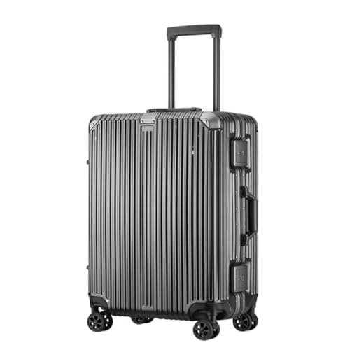 OZWYCY Rollkoffer Hochwertiger Trolley-Koffer Mit Aluminiumrahmen, 20/24/28-Zoll-Boarding-Koffer, Internet-Promi-Koffer Reisekoffer(Gray,28in) von OZWYCY