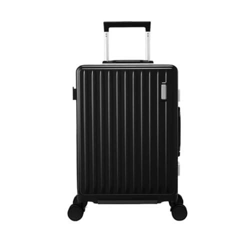 OZWYCY Rollkoffer Kleiner, frischer 20-Zoll-Boarding-Koffer, kratzfester und verschleißfester Trolley-Koffer, Koffer mit Aluminiumrahmen Reisekoffer(Black) von OZWYCY