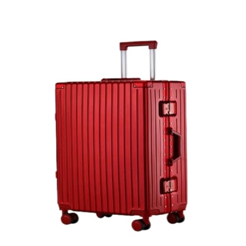 OZWYCY Rollkoffer Koffer Koffer for Männliche Und Weibliche Studenten, Neue, Leise, Starke Und Langlebige Passwort-Pull-Box Mit Aluminiumrahmen Reisekoffer(Red,26in) von OZWYCY