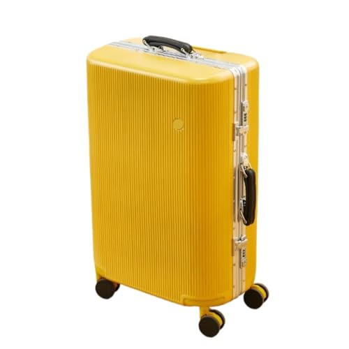 OZWYCY Rollkoffer Koffer Passwort Box Koffer Herren und Damen Ins Trend Trolley Case Herren Universal Wheel Zipper Case Reisekoffer(Yellow,28) von OZWYCY