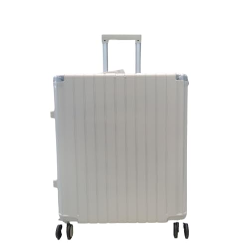 OZWYCY Rollkoffer Koffer Silent Universal Wheel Trolley Case Unisex Koffer Multifunktionaler Aluminiumrahmen Passwortbox Groß Reisekoffer(White,20in) von OZWYCY